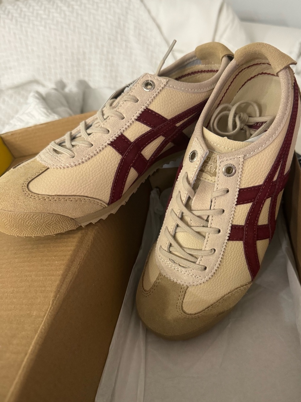 Onitsuka Tiger by Asics Mexico 66 Cream & Burgundy Sneakers